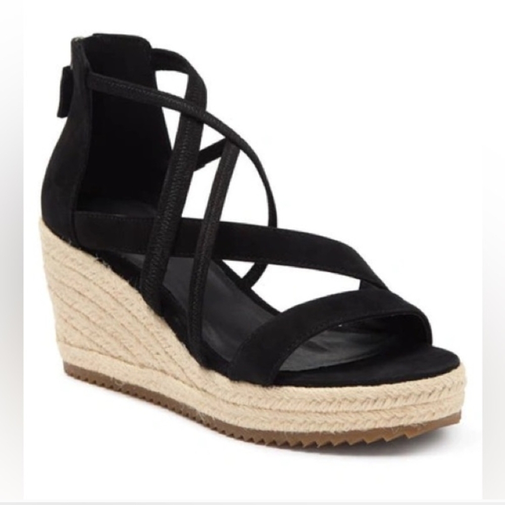 Black Wedge Sandals